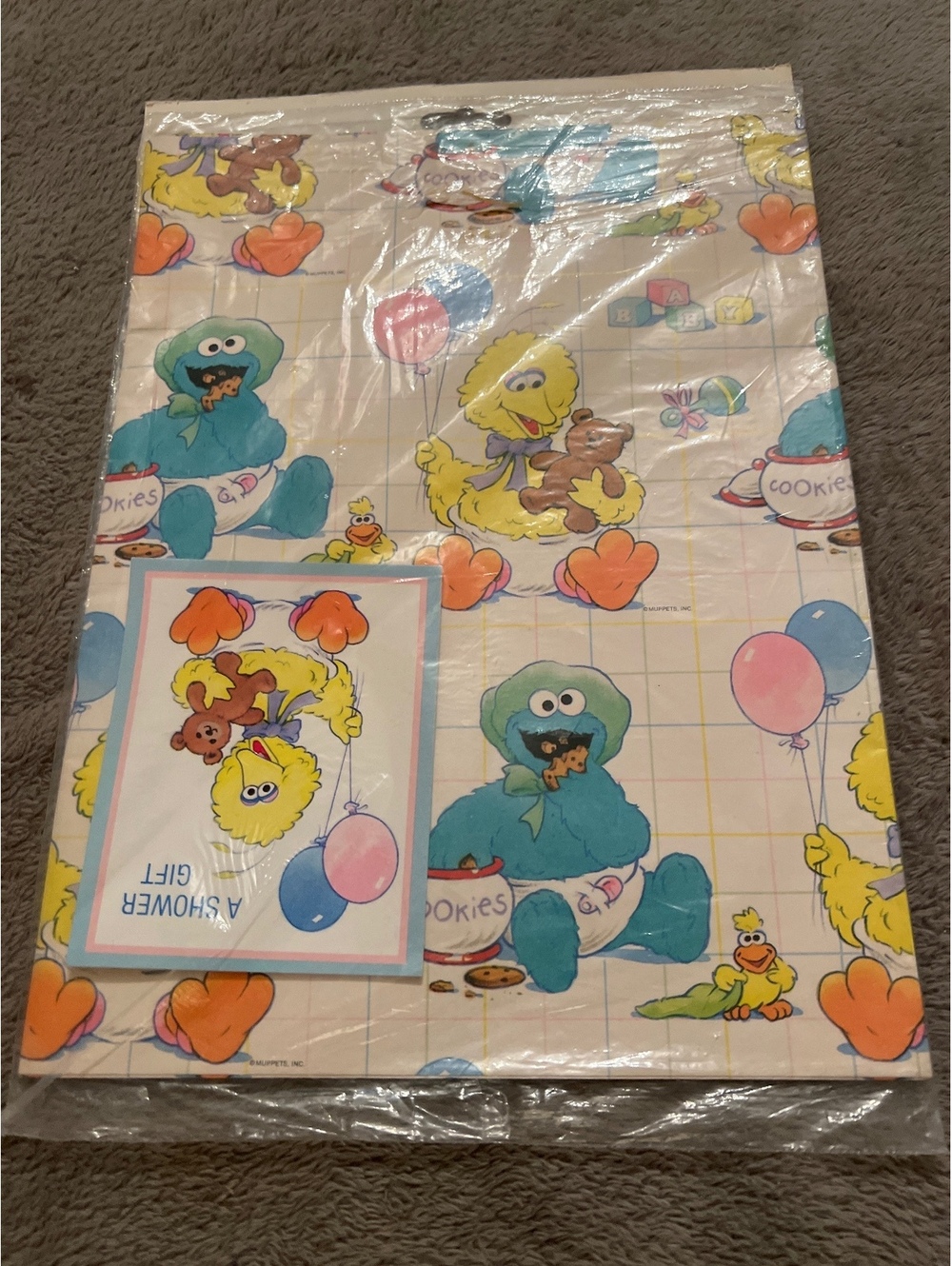 Sesame Street Baby Shower Gift Wrap Pak with Card